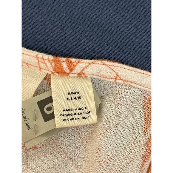 Roxy Long Sleeve Romper Peach/White Size M Pre-owned Beachy Resort Wear - Picture 4 of 12